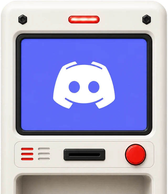 The NinVendor Vending Machine with the Discord logo on its screen
